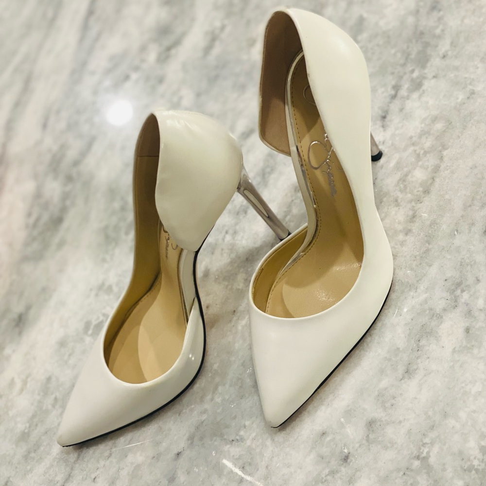 White Jessica Simpson heels
